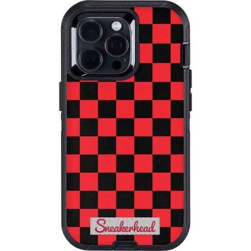 Sneakerhead Red Checkered Otterbox Defender iPhone Skin
