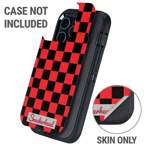 Sneakerhead Red Checkered Otterbox Defender iPhone Skin