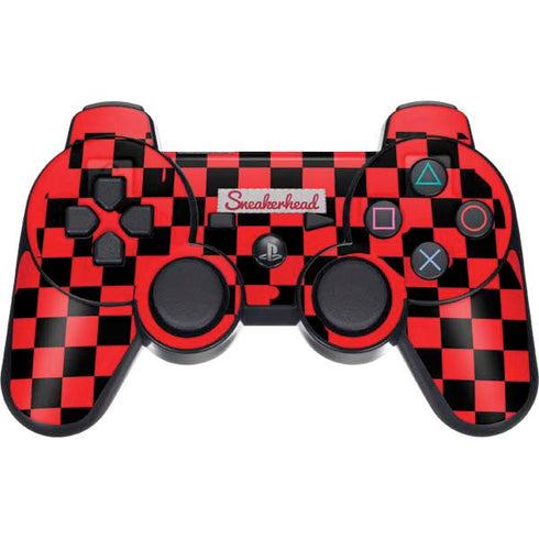Sneakerhead Red Checkered PS3 Dual Shock wireless controller Skin