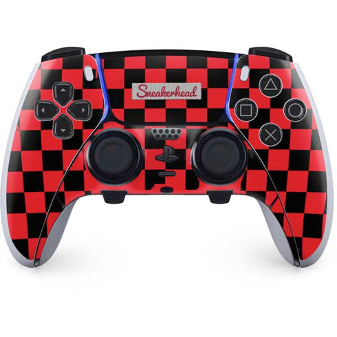 Sneakerhead Red Checkered PS5 DualSense Edge Pro Controller Skin