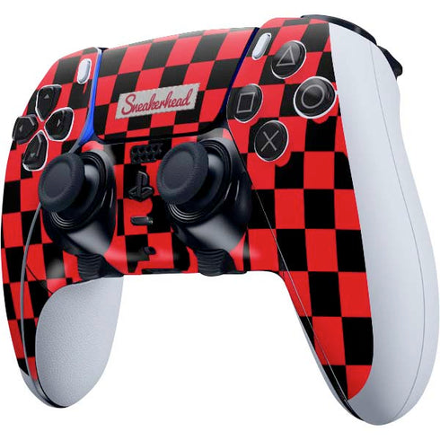 Sneakerhead Red Checkered PS5 DualSense Edge Pro Controller Skin
