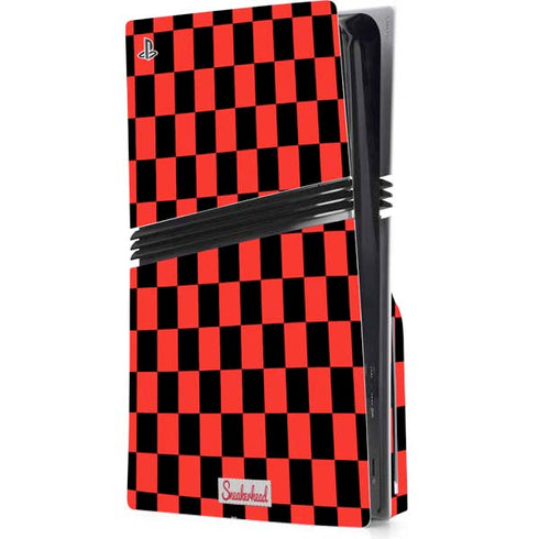 Sneakerhead Red Checkered PS5 Pro Disk Console Skin
