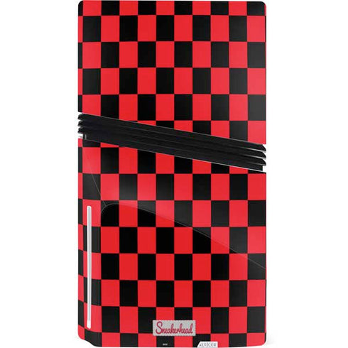 Sneakerhead Red Checkered PS5 Pro Disk Console Skin
