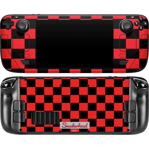 Sneakerhead Red Checkered Steam Deck Handheld Gaming Computer OLED Skin