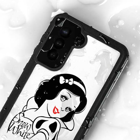 Disney Snow White Black and White Art Galaxy S24 Plus Waterproof Case