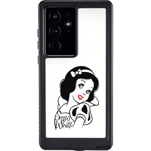 Disney Snow White Black and White Art Galaxy S24 Ultra Waterproof Case