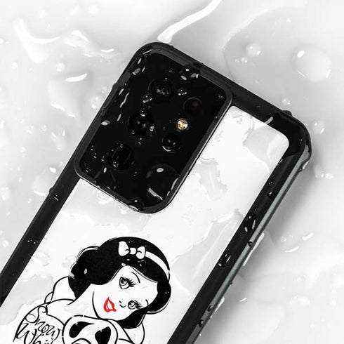 Disney Snow White Black and White Art Galaxy S24 Ultra Waterproof Case