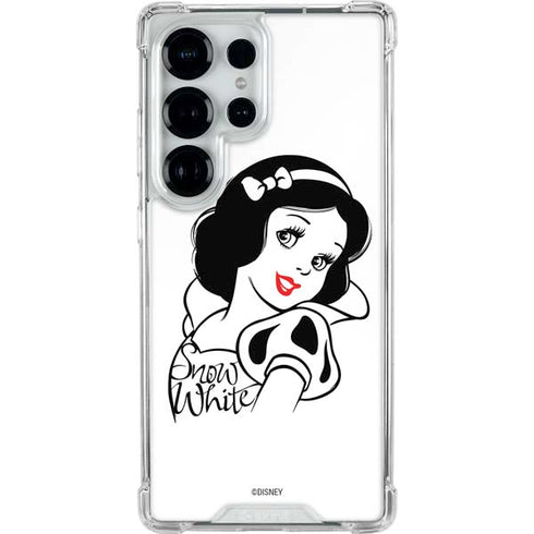 Disney Snow White Black and White Art Galaxy S25 Ultra Clear Case