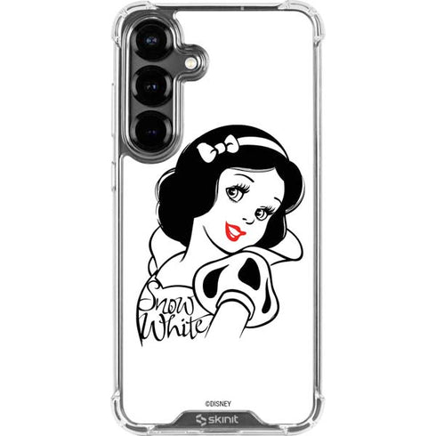 Disney Snow White Black and White Art Galaxy S26 Plus Clear Case