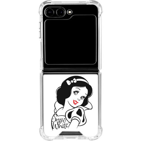 Disney Snow White Black and White Art Galaxy Z Flip6 Clear Case