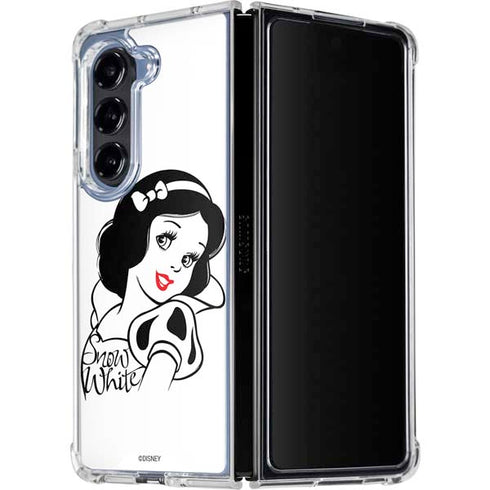 Disney Snow White Black and White Art Galaxy Z Fold5 5G Clear Case