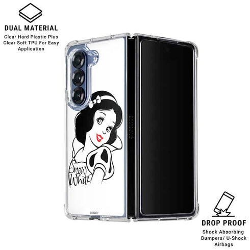 Disney Snow White Black and White Art Galaxy Z Fold6 Clear Case