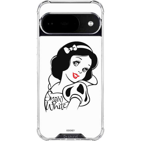 Disney Snow White Black and White Art Google Pixel 10 Clear Case