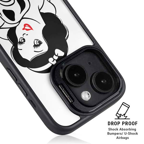 Disney Snow White Black and White Art iPhone 14 Plus Kickstand Case