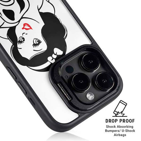 Disney Snow White Black and White Art iPhone 14 Pro Kickstand Case