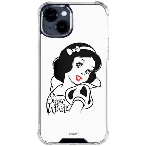 Disney Snow White Black and White Art iPhone 15 Clear Case