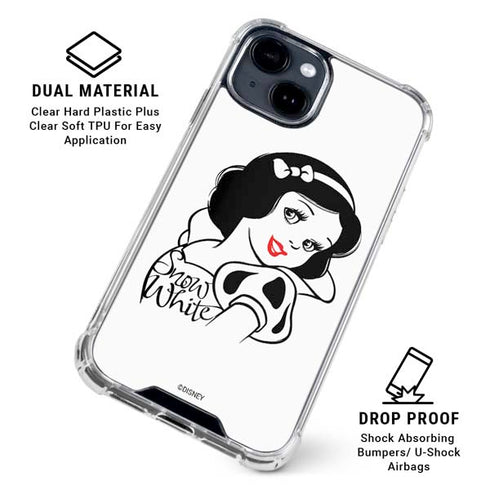 Disney Snow White Black and White Art iPhone 15 Clear Case
