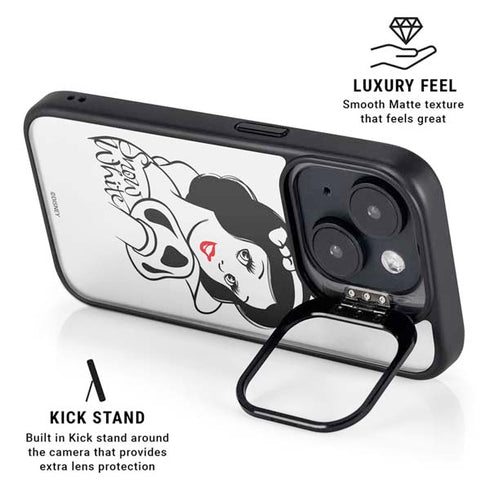 Disney Snow White Black and White Art iPhone 15 Kickstand Case
