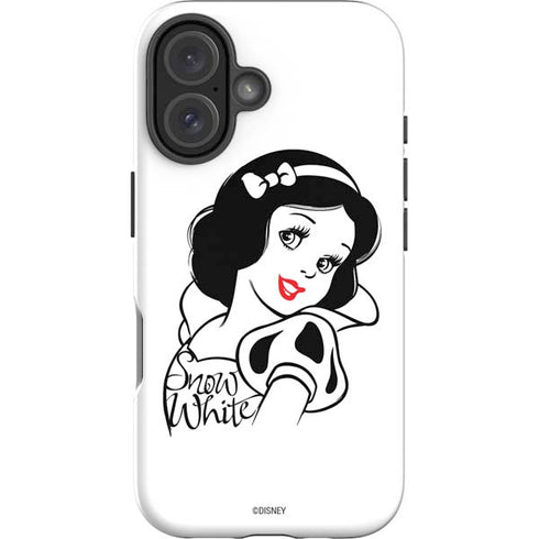 Disney Snow White Black and White Art iPhone 16 Plus Impact Case