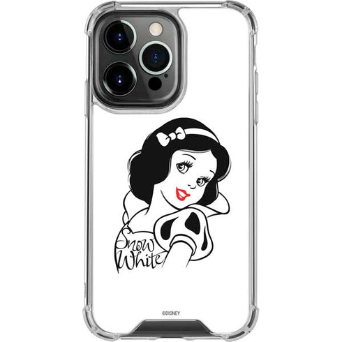 Disney Snow White Black and White Art iPhone 16 Pro Clear Case