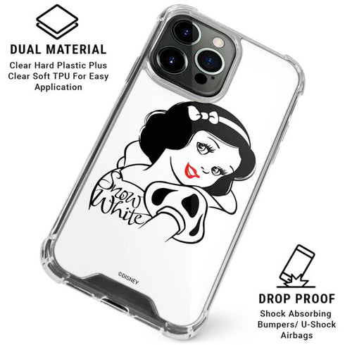 Disney Snow White Black and White Art iPhone 16 Pro Clear Case