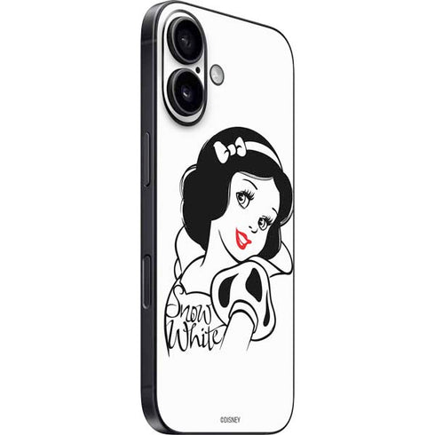 Disney Snow White Black and White Art iPhone 16 Skin