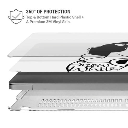 Disney Snow White Black and White Art MacBook Pro 14in (2021-24) Case plus Skin