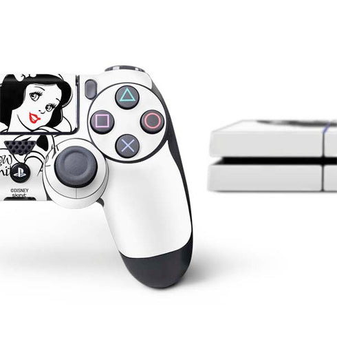 Disney Snow White Black and White Art PS4 Console and Controller Bundle Skin
