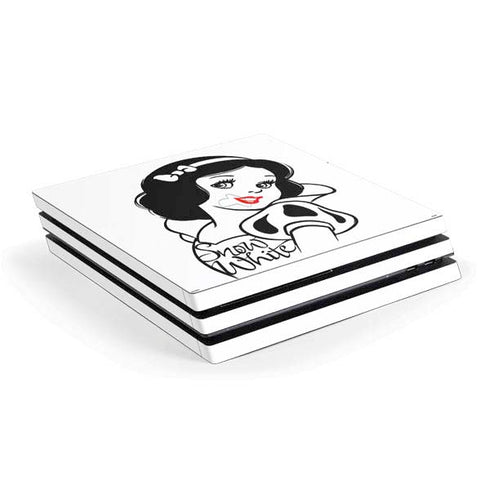 Disney Snow White Black and White Art PS4 Pro Console Skin
