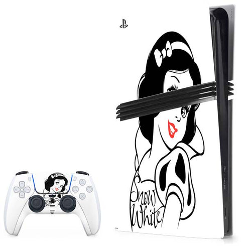 Disney Snow White Black and White Art PS5 Pro Bundle Skin