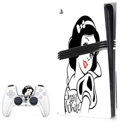 Disney Snow White Black and White Art PS5 Pro Disk Bundle Skin
