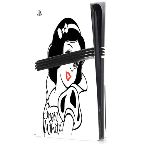 Disney Snow White Black and White Art PS5 Pro Disk Console Skin