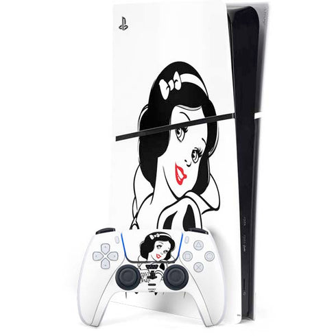 Disney Snow White Black and White Art PlayStation PS5 Skins