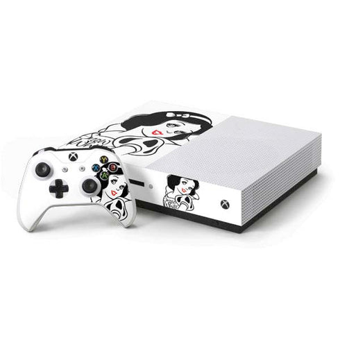 Disney Snow White Black and White Art Xbox One S Console and Controller Bundle Skin