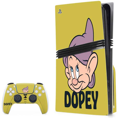 Disney Snow White Dopey Dwarf PS5 Pro Disk Bundle Skin
