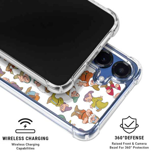 Disney Snow White Dwarfs Pattern Galaxy S25 Clear Case