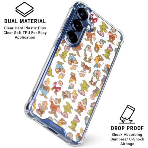 Disney Snow White Dwarfs Pattern Galaxy S25 Clear Case
