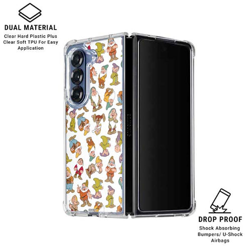 Disney Snow White Dwarfs Pattern Galaxy Z Fold6 Clear Case