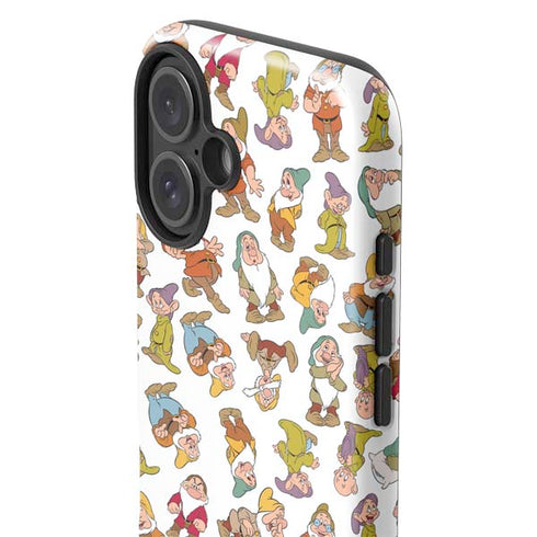 Disney Snow White Dwarfs Pattern iPhone 16 Impact Case