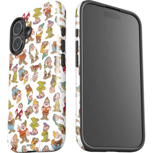Disney Snow White Dwarfs Pattern iPhone 16 Impact Case