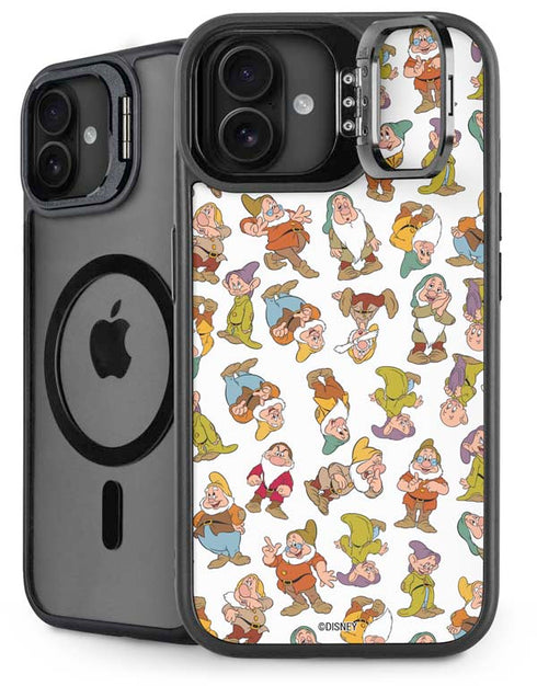 Disney Snow White Dwarfs Pattern iPhone 16 Plus Kickstand Case