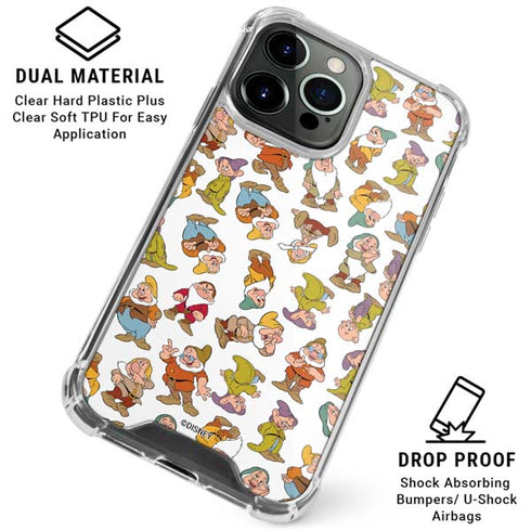 Disney Snow White Dwarfs Pattern iPhone 16 Pro Clear Case