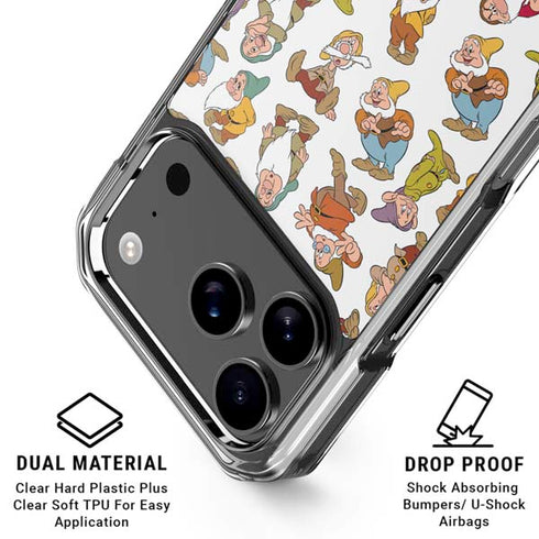 Disney Snow White Dwarfs Pattern iPhone 18 Pro Clear Case