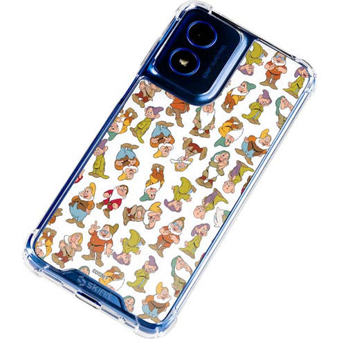 Disney Snow White Dwarfs Pattern Moto G Play 4G (2024) Clear Case