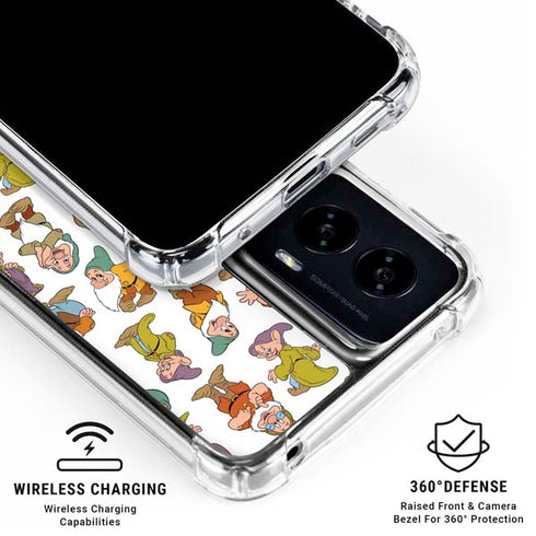 Disney Snow White Dwarfs Pattern Moto G Power 5G (2024) Clear Case