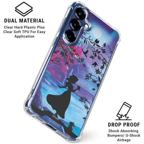 Disney Snow White Enchanted Forest Silhouette Galaxy S25 Plus Clear Case