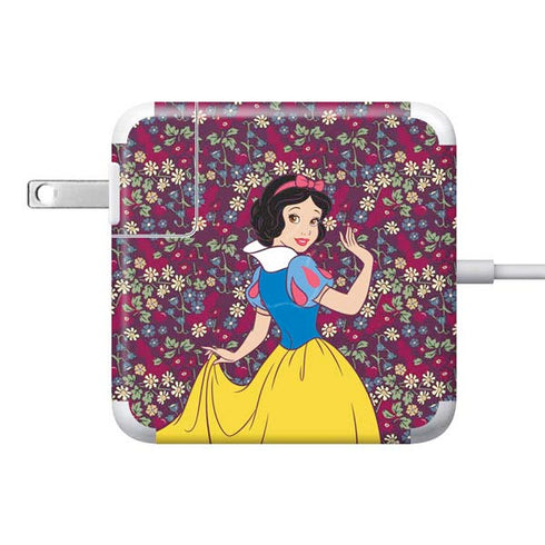 Disney Snow White Character with Floral Pattern 85W Power Adapter (15 and 17 inch MacBook Pro Charger) Skin