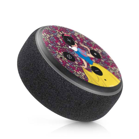 Disney Snow White Character with Floral Pattern Amazon Echo Dot Skin