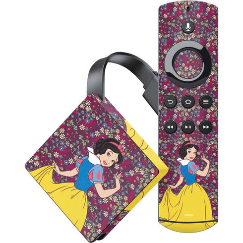 Disney Snow White Character with Floral Pattern Amazon Fire TV Skin