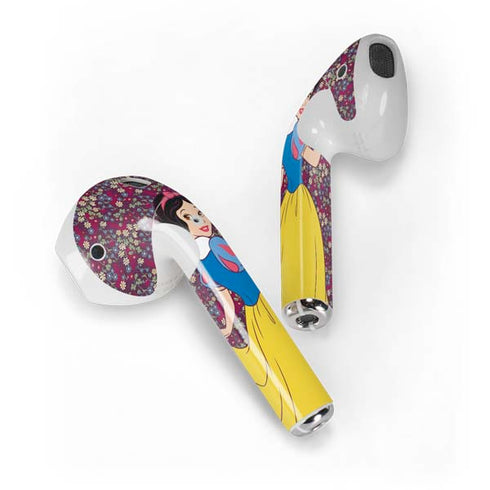 Disney Snow White Character with Floral Pattern Apple AirPods Skin